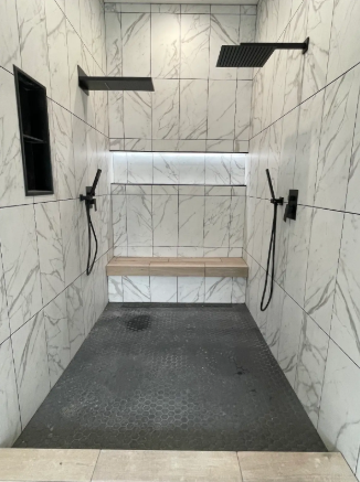 Dual Rainfall Marble Master Wet Room